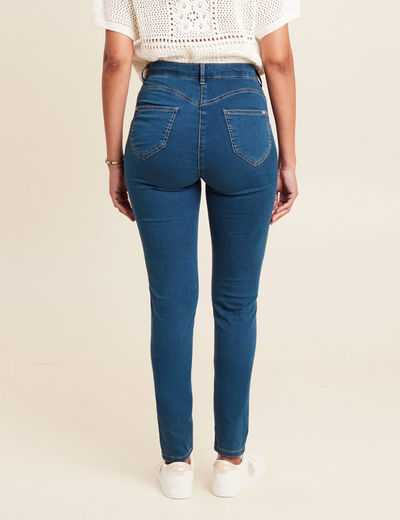 Jeans léger taille haute long denim double stone femme