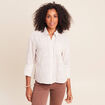 Chemise ample courte avec broderie marron chocolat femme