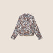 Veste courte droite manches longues marron femme
