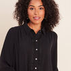 Chemise fluide manches longues dentelle noir femme