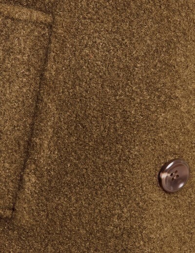 Manteau boutonnage croisé marron foncé femme