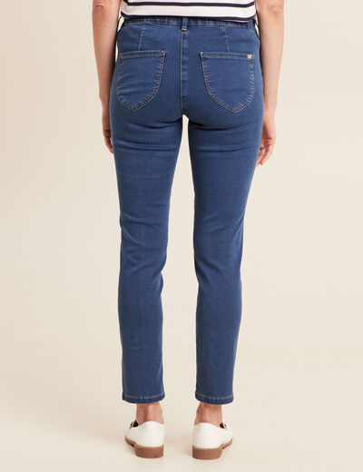 Jean ajusté 7/8ème à pont denim double stone femme