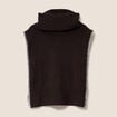 Pull sans manches aspect laineux marron fonc&eacute; femme