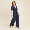 Combinaison pantalon fluide bleu marine femme