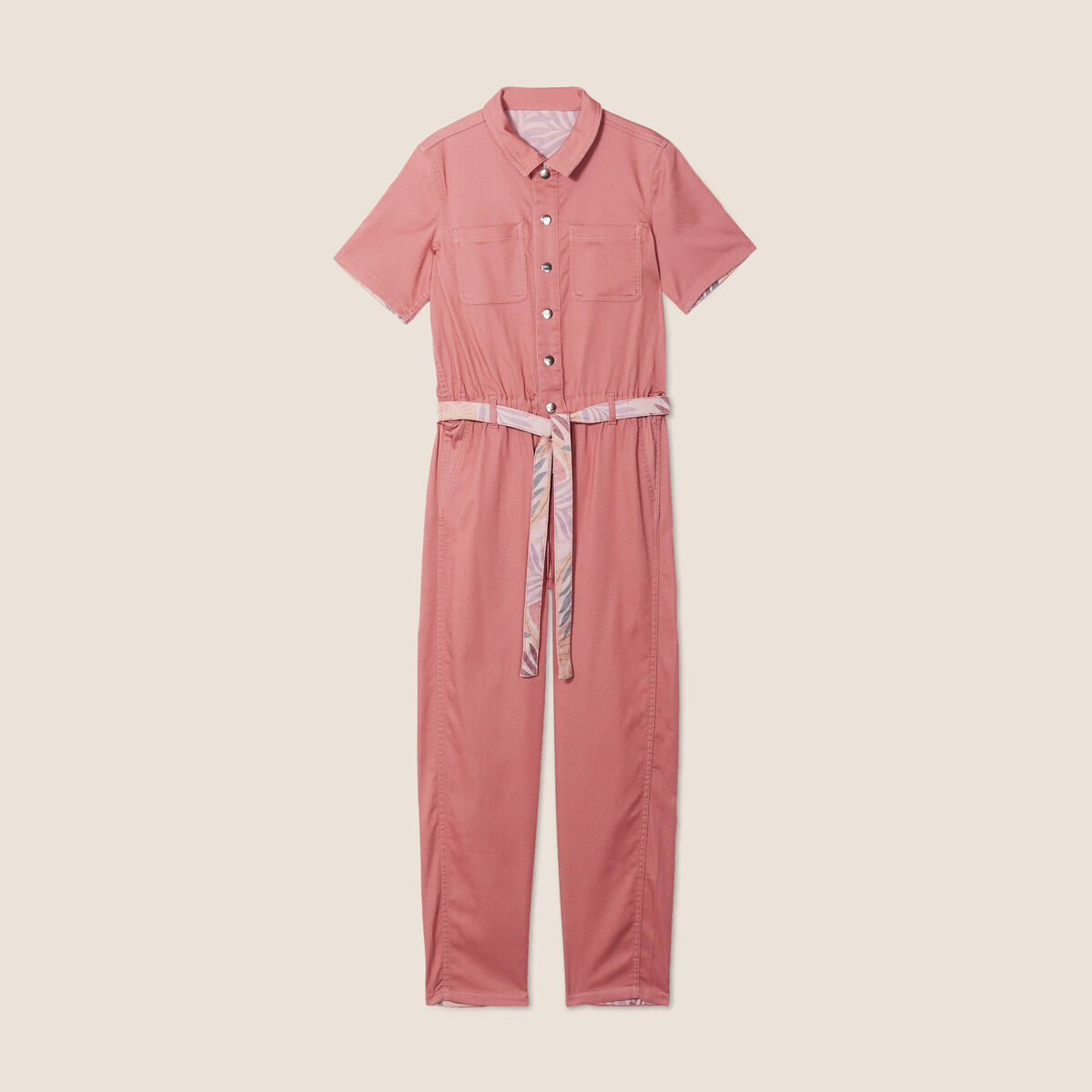 Combinaison pantalon réversible orange corail femme