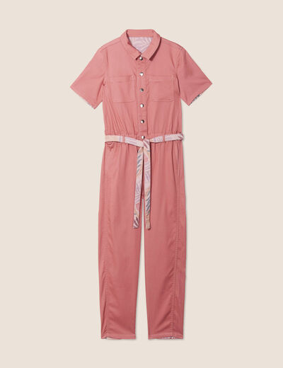 Combinaison pantalon réversible orange corail femme