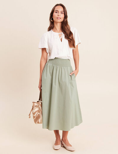 Jupe taille haute vert clair femme