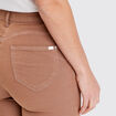 Pantalon léger taille haute long marron femme