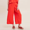 Pantalon large élastiqué orange femme