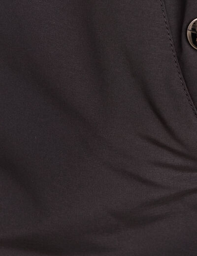 Parka d&eacute;perlante &agrave; capuche noir femme