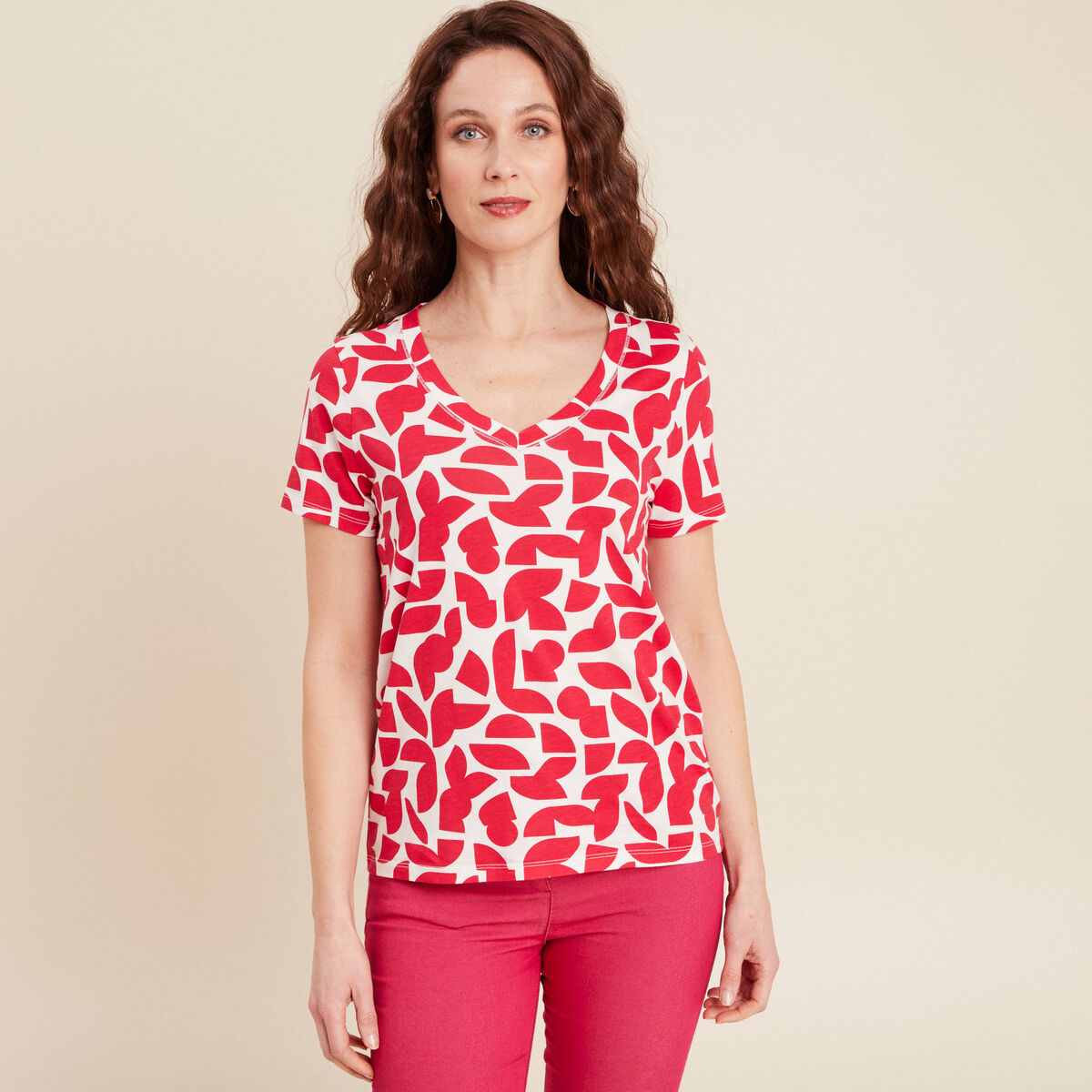 T-shirt manches courtes blanc femme