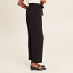 Pantalon flou droit 7/8ème noir femme