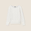 Pull manches longues clous ecru femme