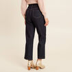 Jean coupe large 7/8&egrave;me taille haute denim brut femme