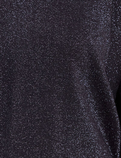 Pull manches longues bleu fonc&eacute; femme