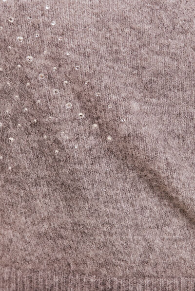 Pull manches longues gris clair femme