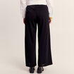 Pantalon coupe large &agrave; pont noir femme