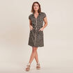 Robe droite zippée vert kaki femme