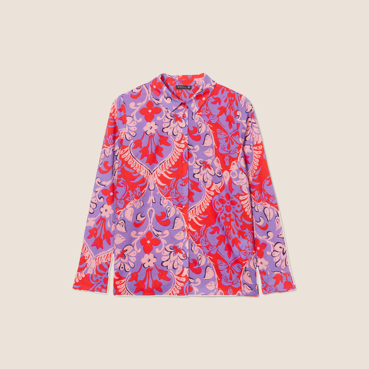 Chemise manches longues rouge femme