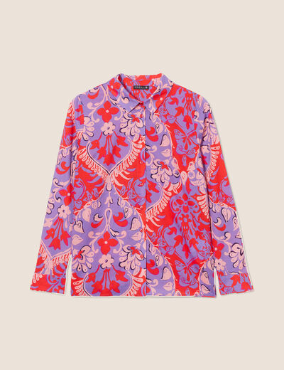 Chemise manches longues rouge femme