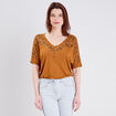 T-shirt manches courtes marron femme