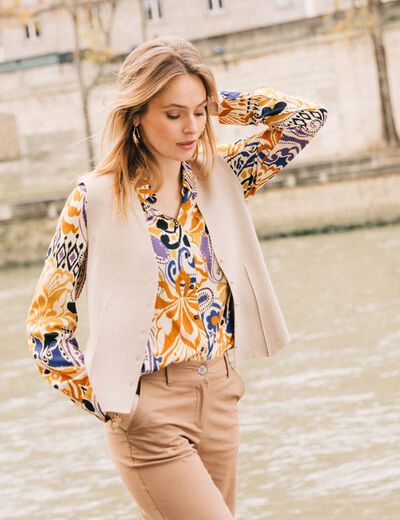 Gilet sans manches couleur or femme