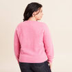 Gilet manches longues col rond rose fushia femme