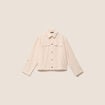 Chemise col chemise manches longues creme femme