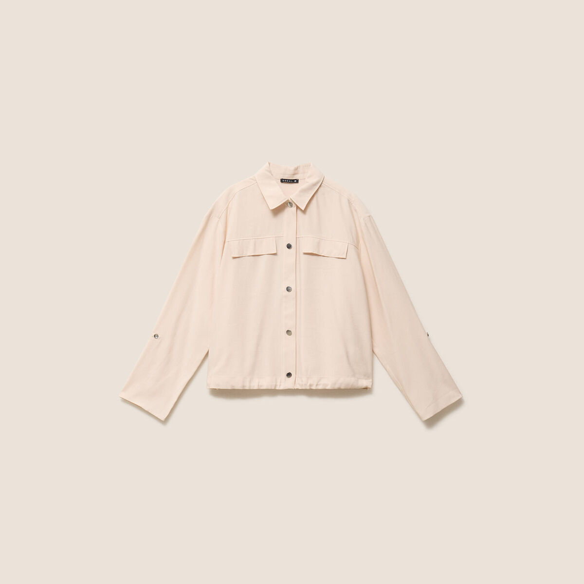 Chemise col chemise manches longues creme femme