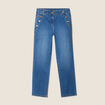 Jean droit 7/8ème à pont denim stone femme