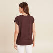 T-shirt manches courtes marron femme