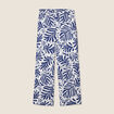 Pantalon fluide taille haute blanc femme