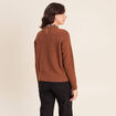 Pull col rond marron fonc&eacute; femme