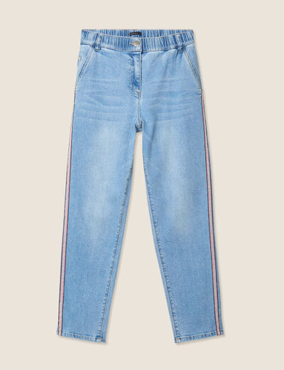 Jean ajusté 7/8ème denim double stone femme