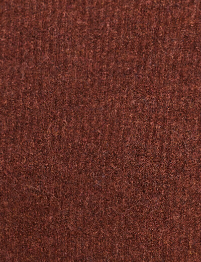Pull col rond marron fonc&eacute; femme