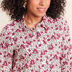 Chemise droite manches longues fluide rose femme