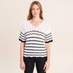 Pull col v noir femme