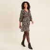 Robe &eacute;vas&eacute;e fluide noir femme