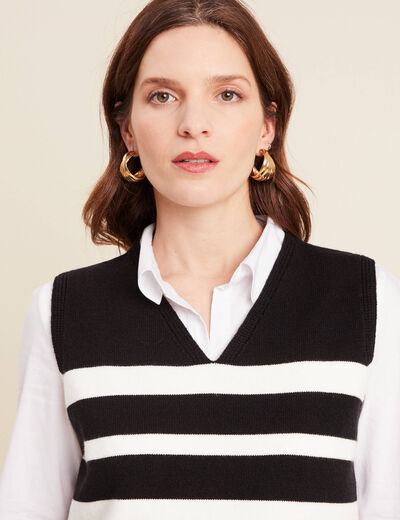 Pull sans manches noir femme