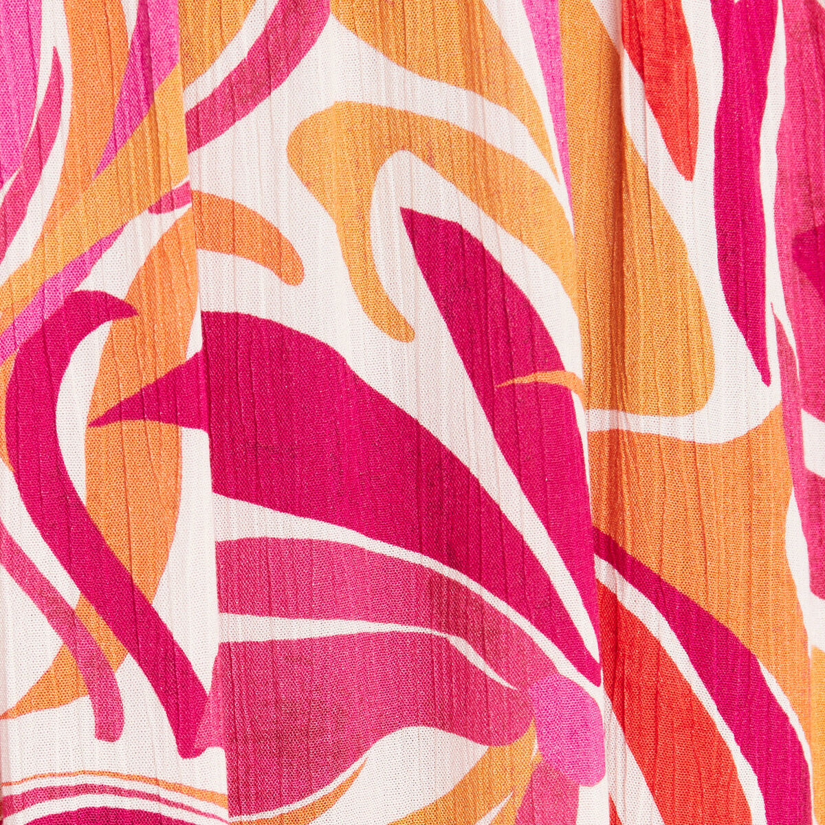 Robe évasée manches courtes orange femme