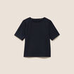 T-shirt droit col rond manches courtes bleu femme