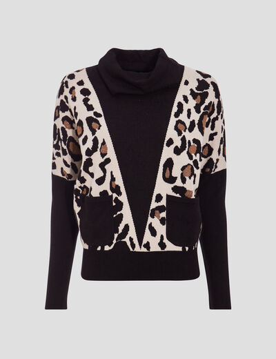 Pull manches longues noir femme
