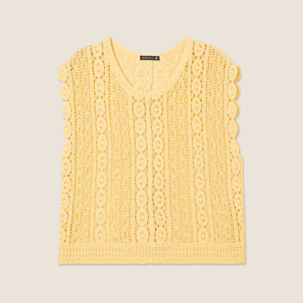 debardeur macrame jaune femme Débardeur macramé jaune femme