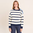 Pull avec d&eacute;tails de boutons bleu femme
