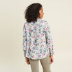 Chemise droite manches longues bleu femme