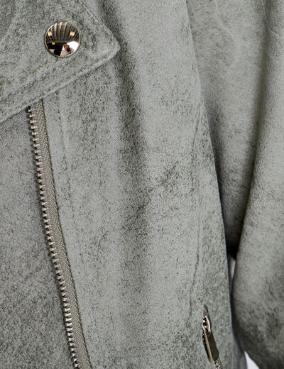 Veste droite zippée vert clair femme