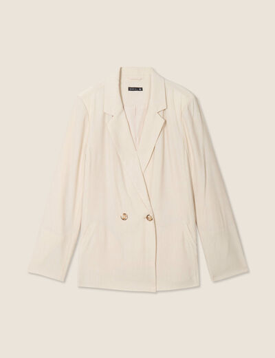 Veste tailleur fluide ivoire femme