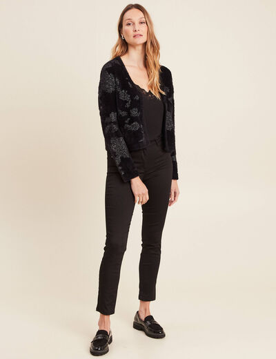Pantalon ajusté 7/8ème noir femme