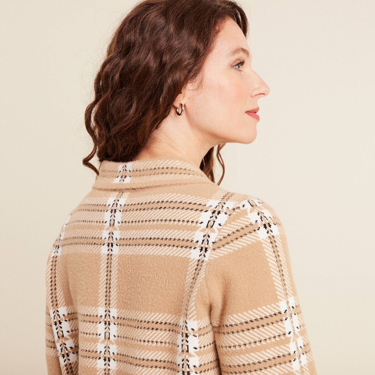 Veste droite longue à capuche amovible camel femme | Vibs