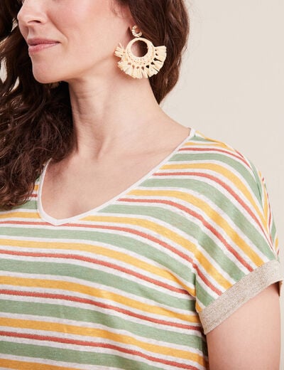 T-shirt manches courtes beige femme